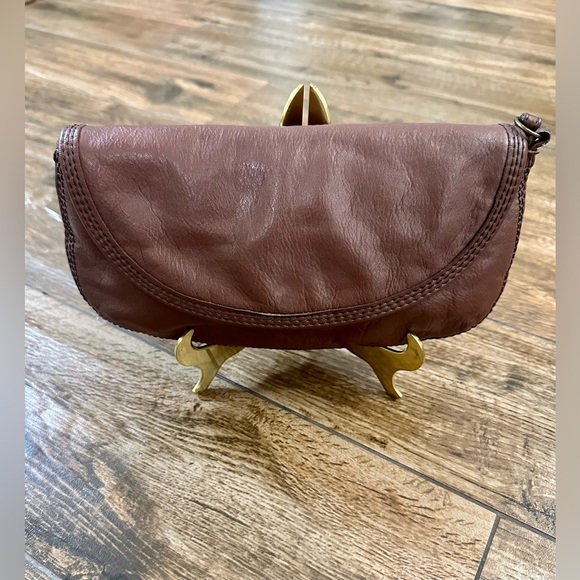 Vintage Lucky Brand Brown Leather Clutch Bag, Y2K Clutch - Picture 6 of 12